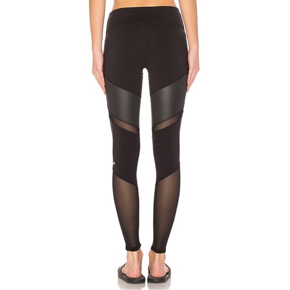 ALO YOGA Sheila Mesh Gloss Black Legging - Picture 3 of 8